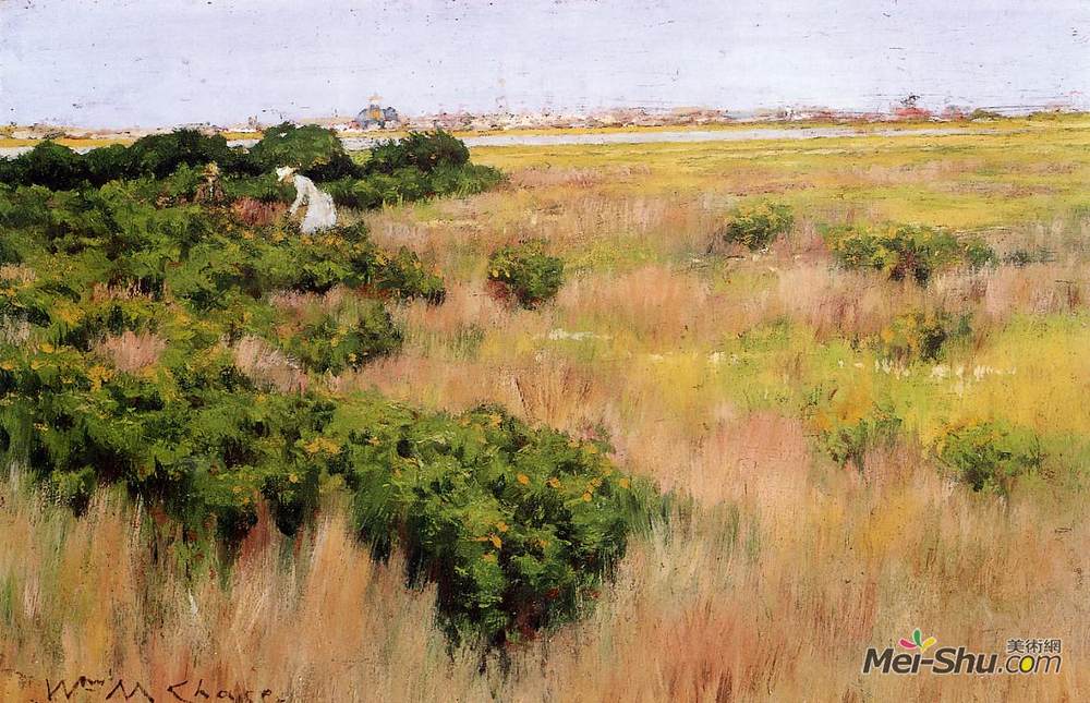 威廉·梅里特·切斯(William Merritt Chase)高清作品《康尼岛附近的风景》