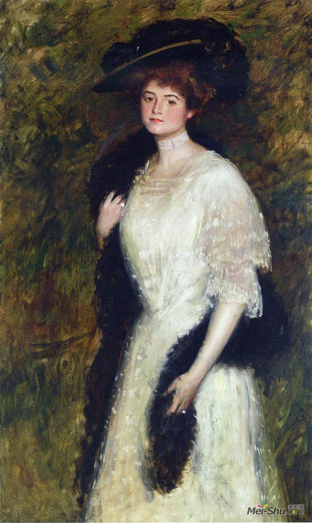 威廉·梅里特·切斯(William Merritt Chase)高清作品《海伦迪克森女士》