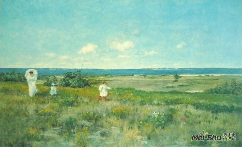 威廉·梅里特·切斯(William Merritt Chase)高清作品《靠近海滩》