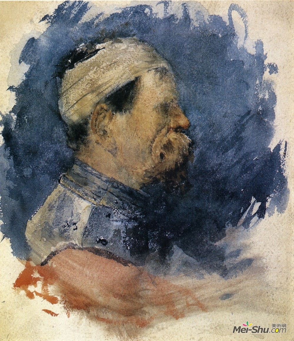 威廉·梅里特·切斯(William Merritt Chase)高清作品《男人肖像》