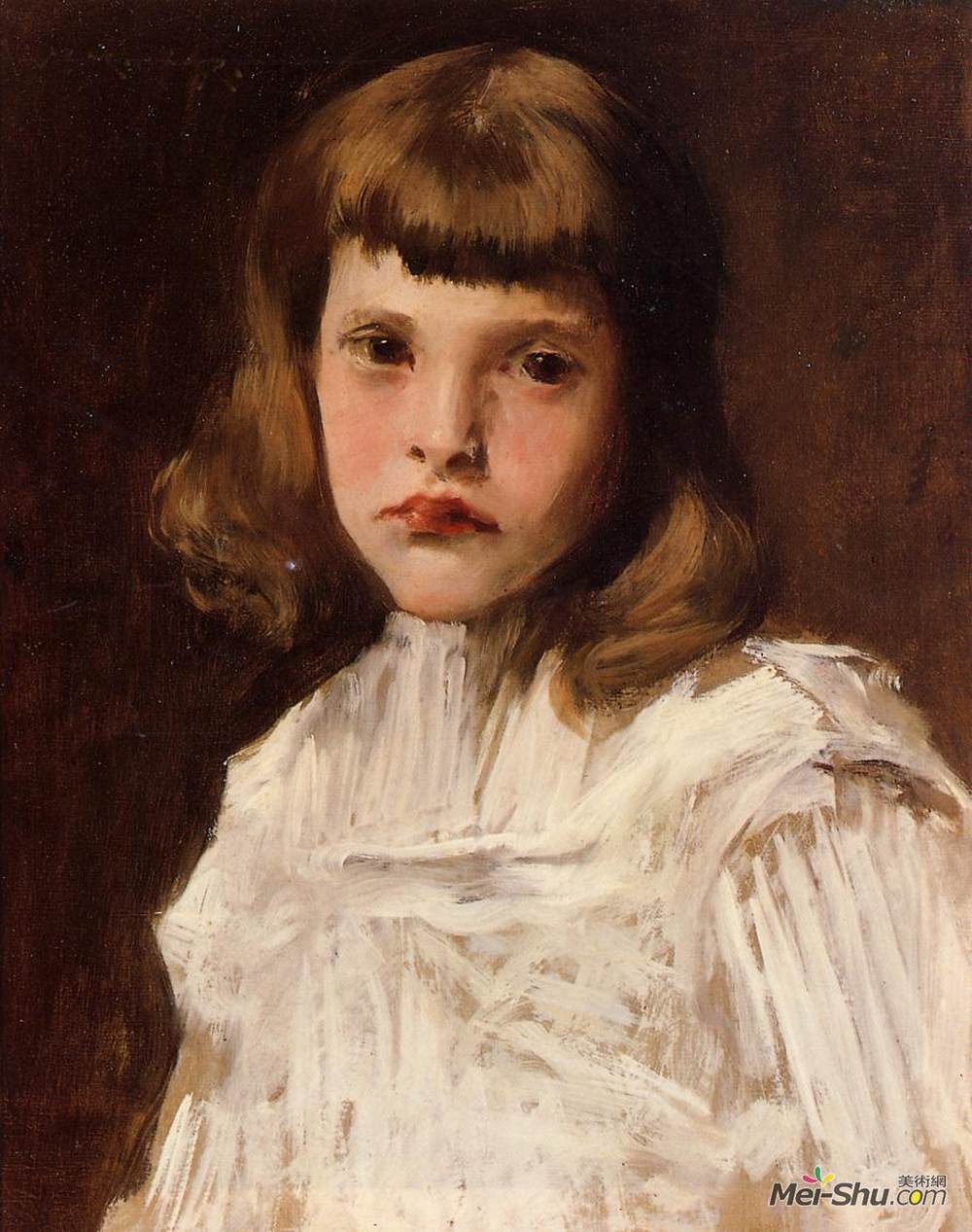 威廉·梅里特·切斯(William Merritt Chase)高清作品《多萝西画像》