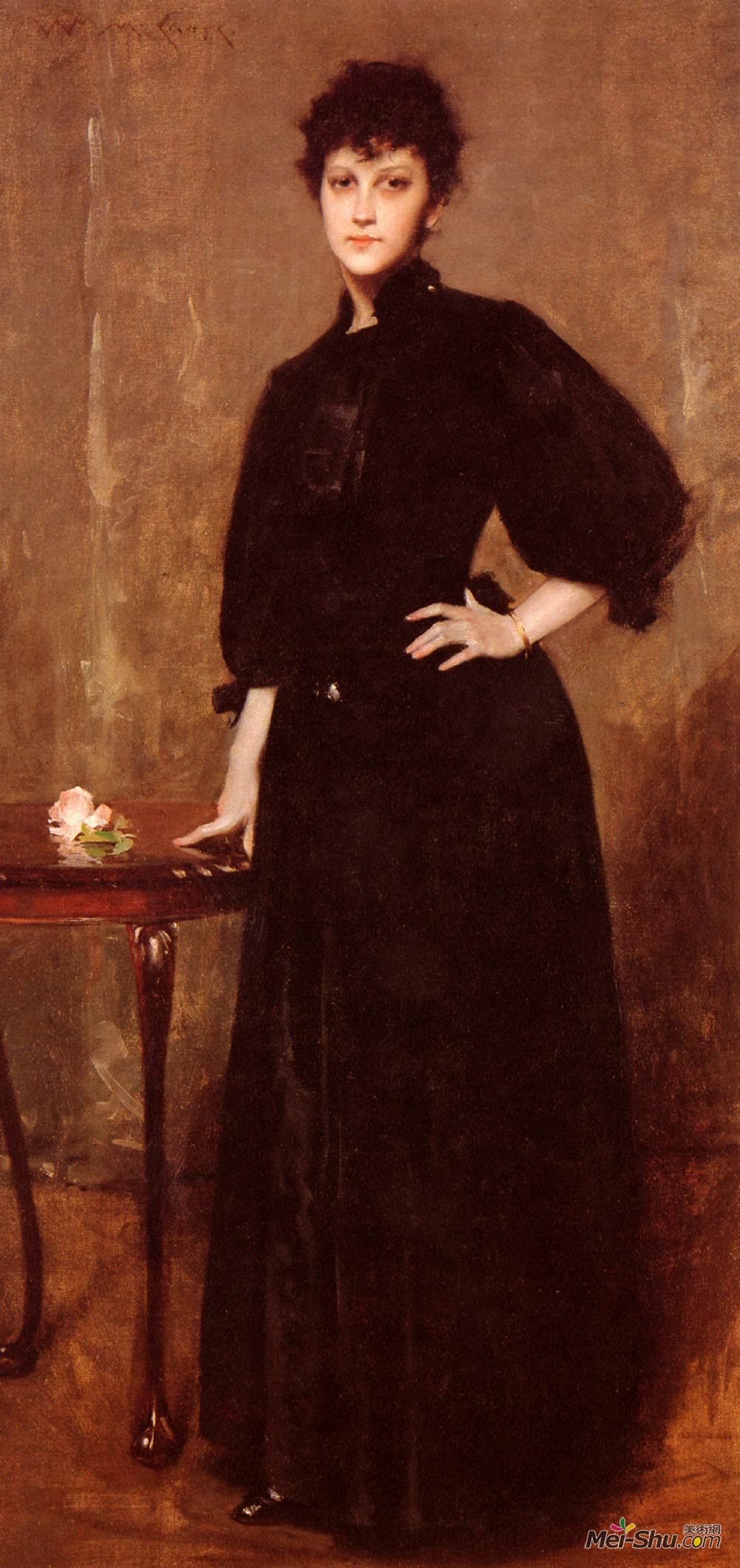 威廉·梅里特·切斯(William Merritt Chase)高清作品《Portrait of Mrs. C》