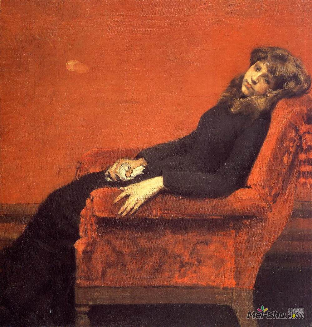 威廉·梅里特·切斯(William Merritt Chase)高清作品《一个年轻女孩的研究》