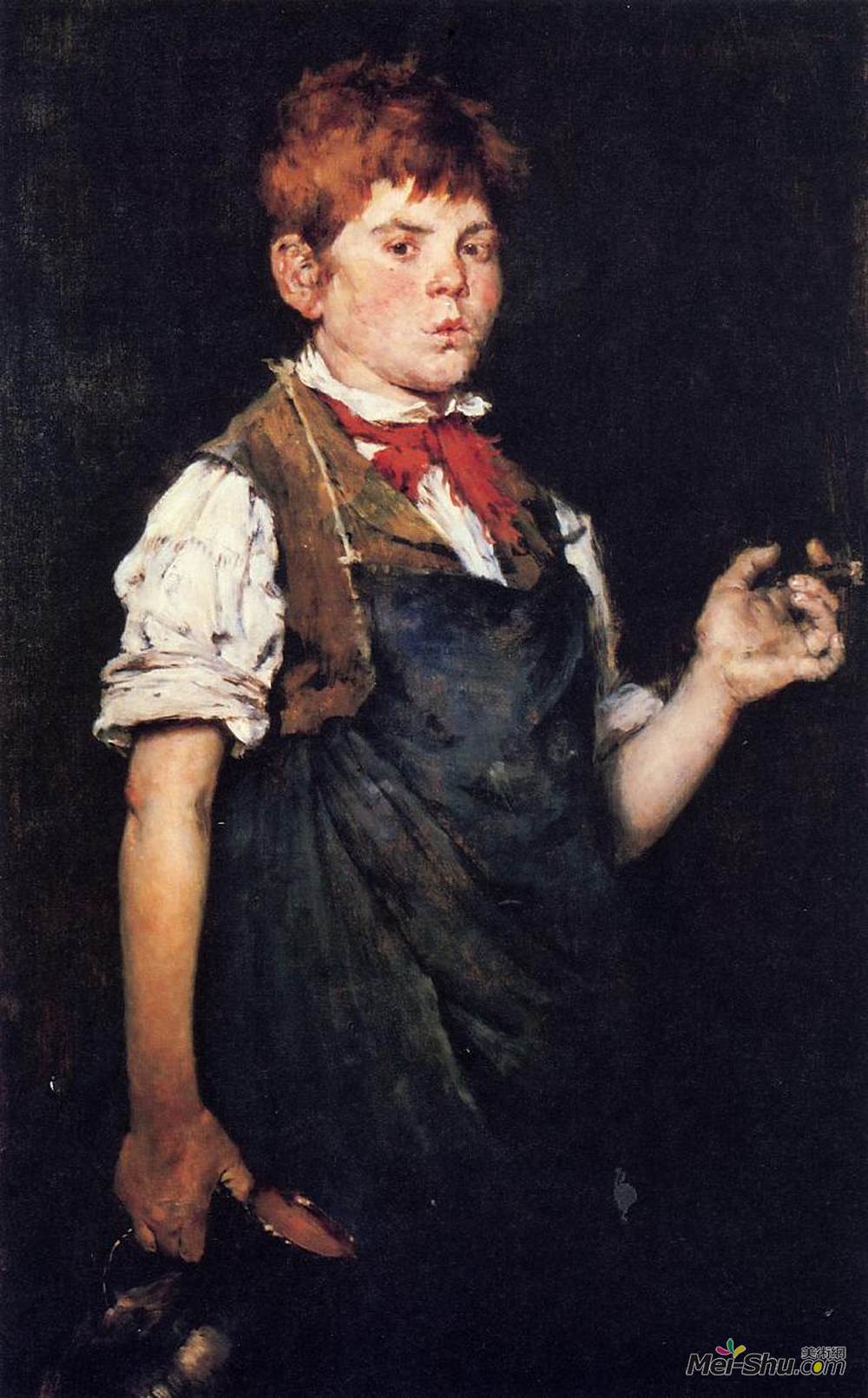 威廉·梅里特·切斯(William Merritt Chase)高清作品《学徒（男孩礼服）》