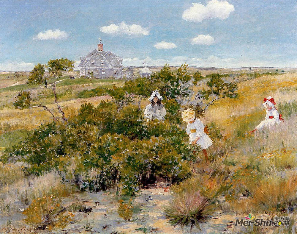 威廉·梅里特·切斯(William Merritt Chase)高清作品《杨梅布什》