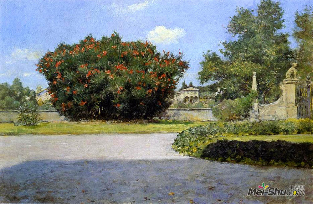 威廉·梅里特·切斯(William Merritt Chase)高清作品《大夹竹桃》