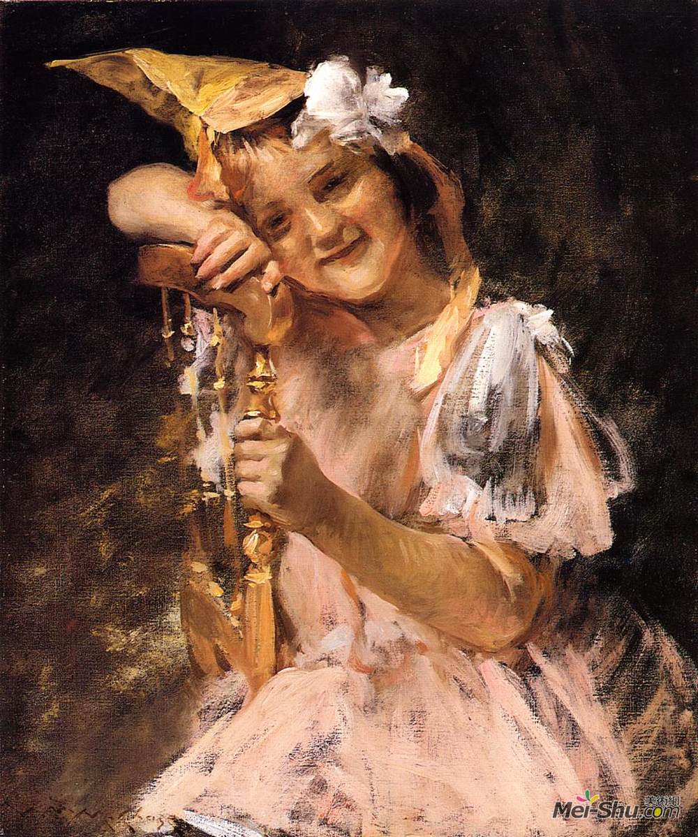 威廉·梅里特·切斯(William Merritt Chase)高清作品《生日派对，又名海伦》