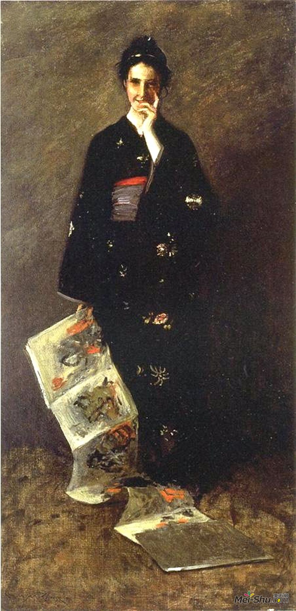 威廉·梅里特·切斯(William Merritt Chase)高清作品《日语书》