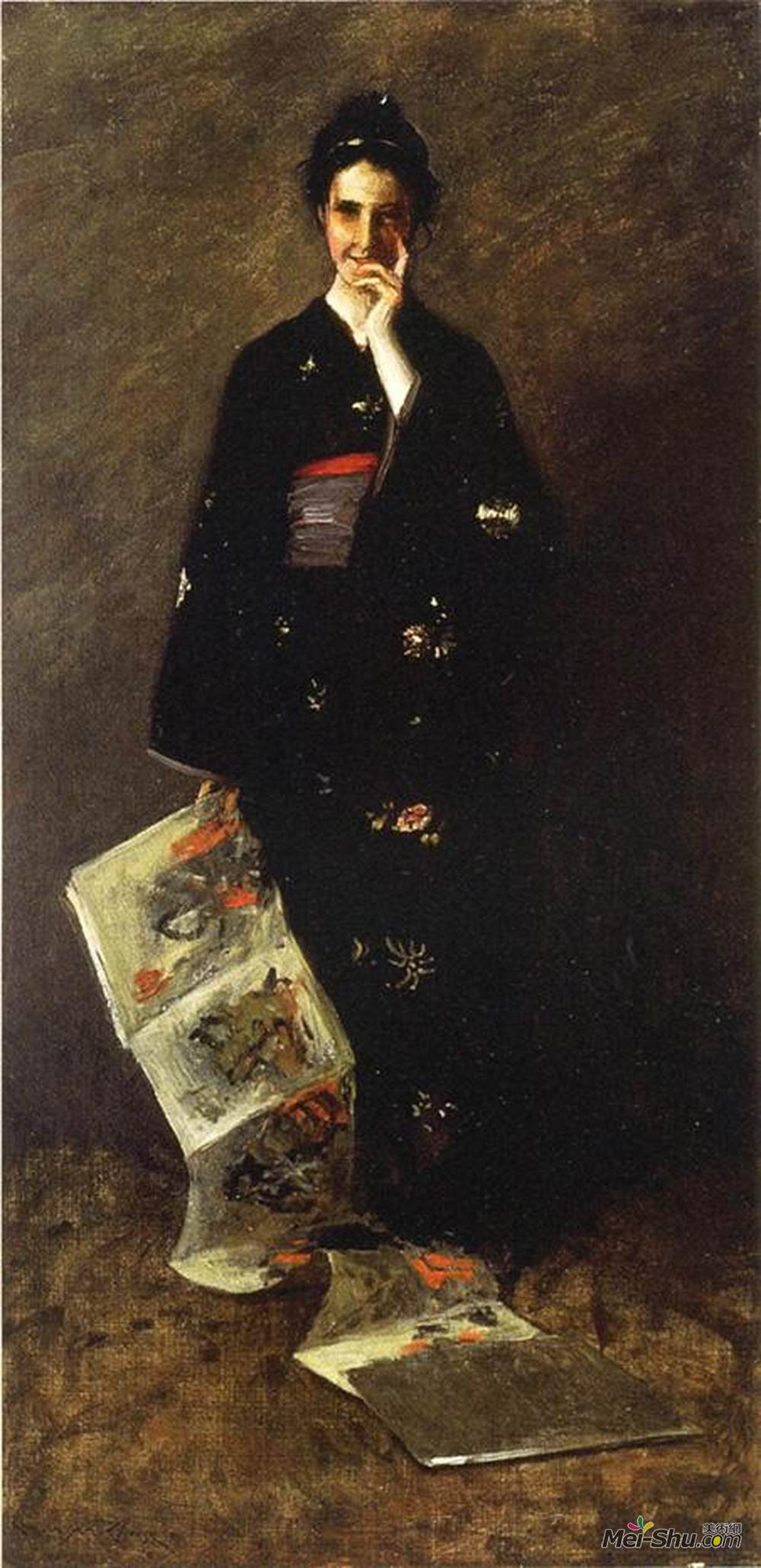 威廉·梅里特·切斯(William Merritt Chase)高清作品《日语书》