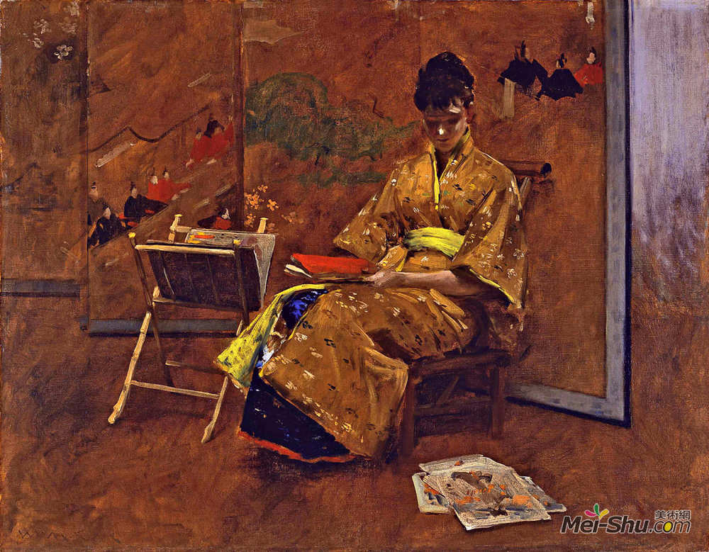 威廉·梅里特·切斯(William Merritt Chase)高清作品《和服》