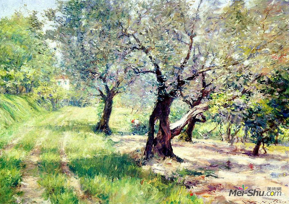 威廉·梅里特·切斯(William Merritt Chase)高清作品《橄榄林》