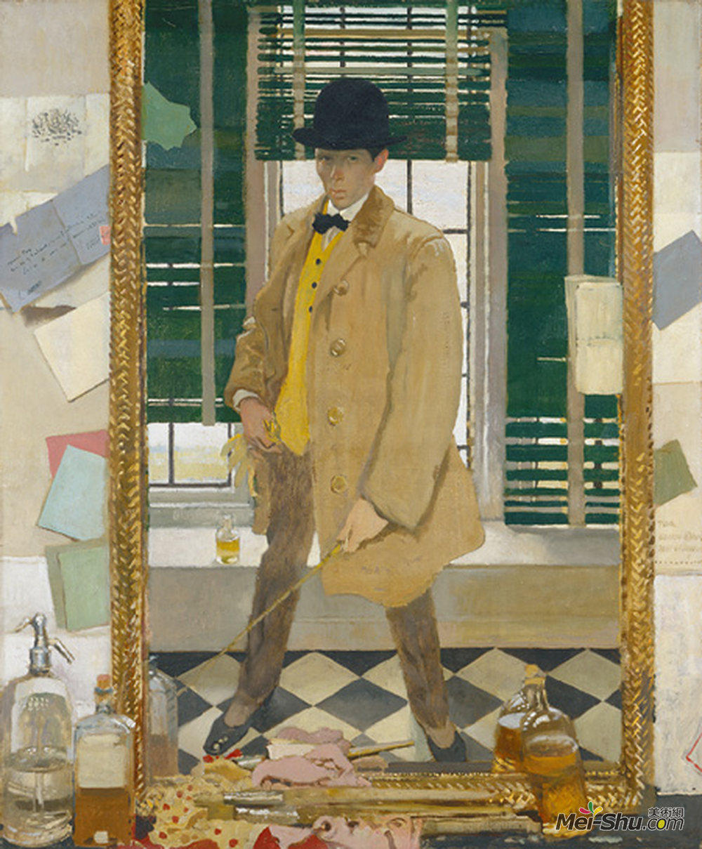 威廉·奥宾(William Orpen)高清作品《自画像》