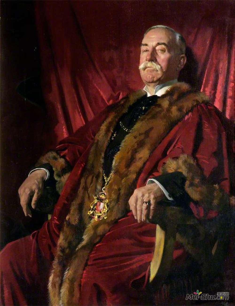 威廉·奥宾(William Orpen)高清作品《西班牙威廉爵士，英国阿伯丁市长大人》