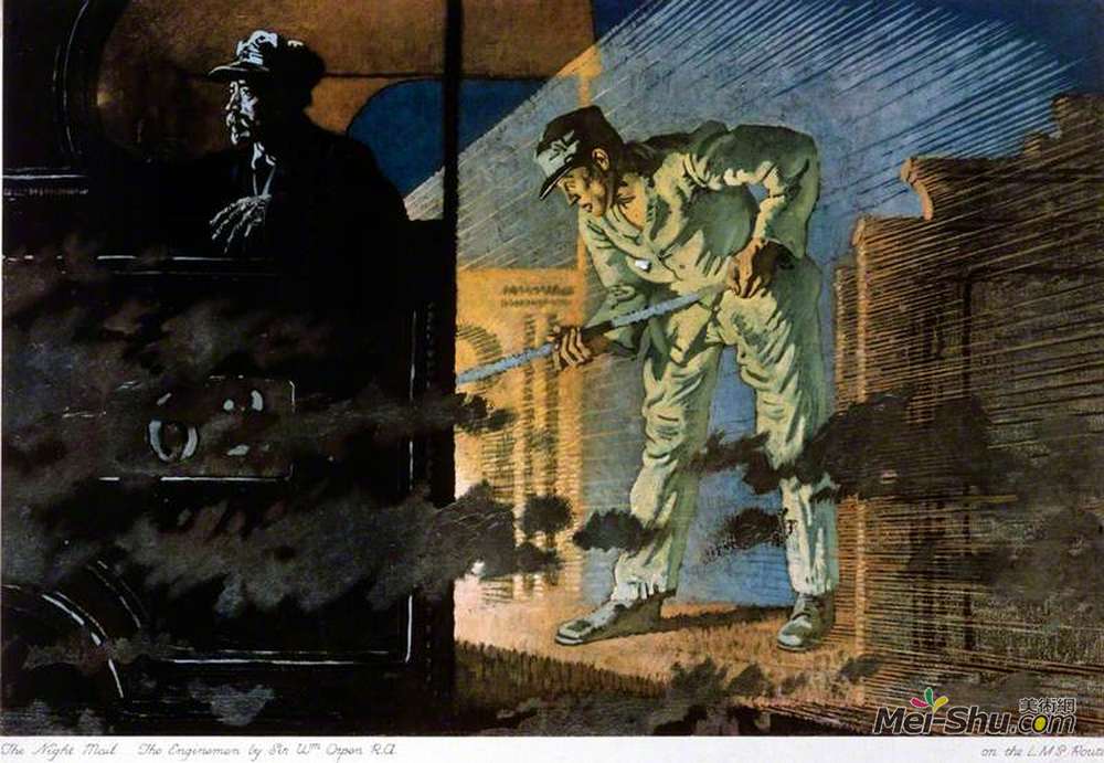 威廉·奥宾(William Orpen)高清作品《夜间邮件》