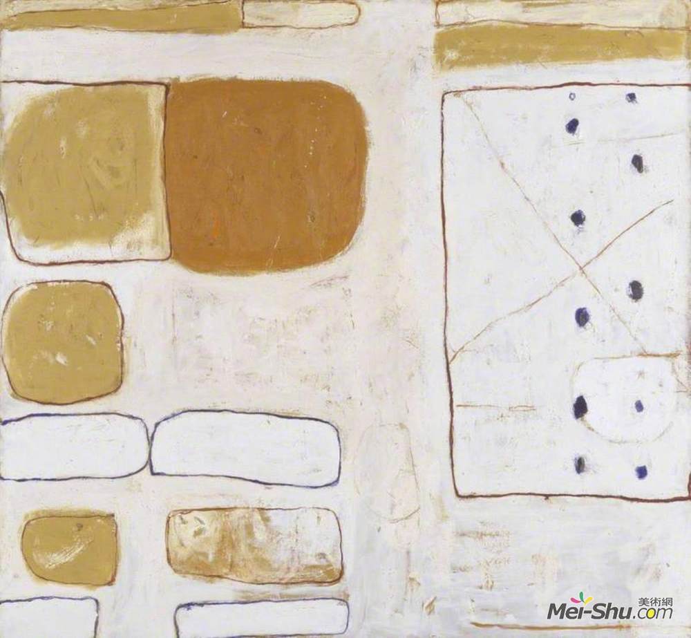 威廉·斯科特(William Scott)高清作品《白色、沙土和赭石》