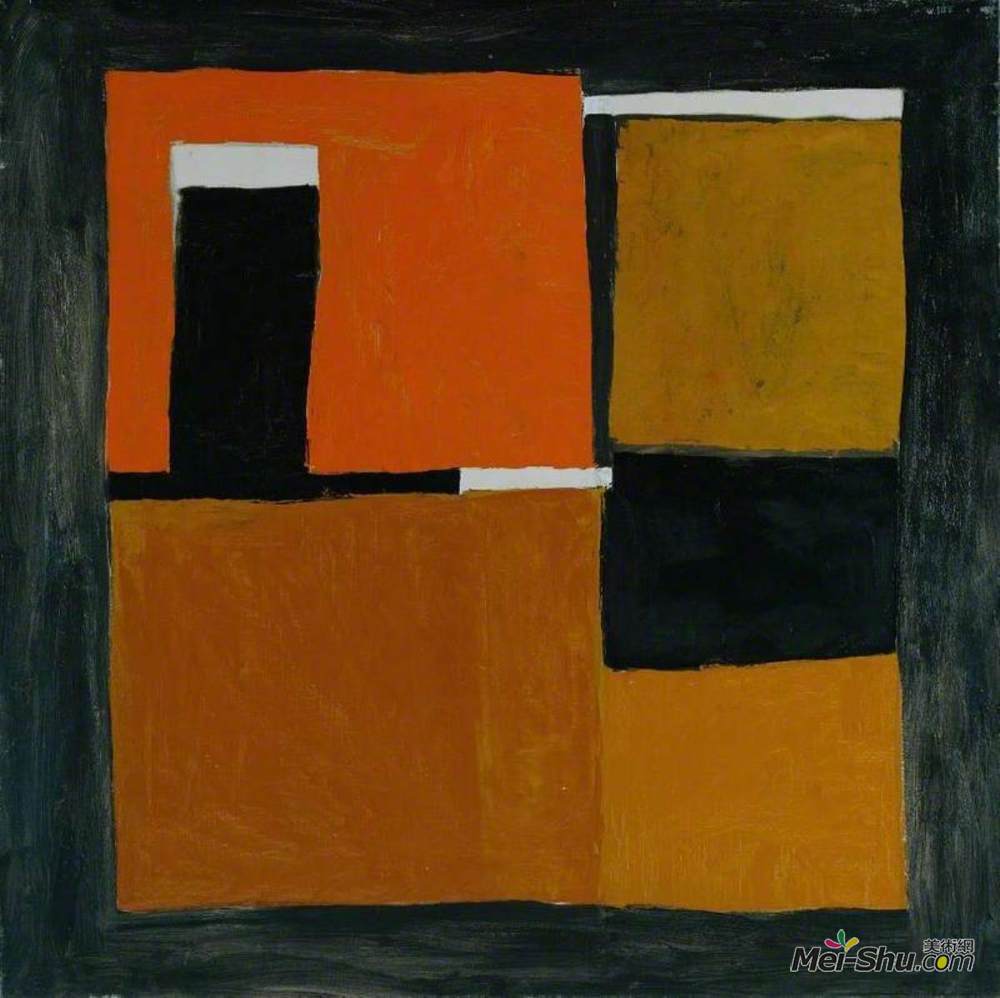 《橙色,黑色和白色组成》威廉·斯科特(william scott