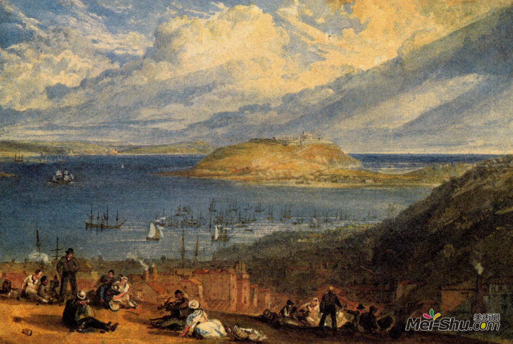 约瑟夫·马洛德·威廉·透纳(J.M.W. Turner)高清作品《康沃尔郡的法尔茅斯港》