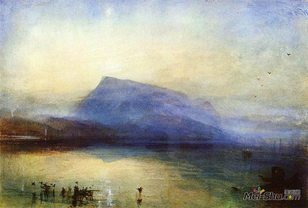 约瑟夫·马洛德·威廉·透纳(J.M.W. Turner)高清作品《卢塞恩日出蓝色瑞吉湖》
