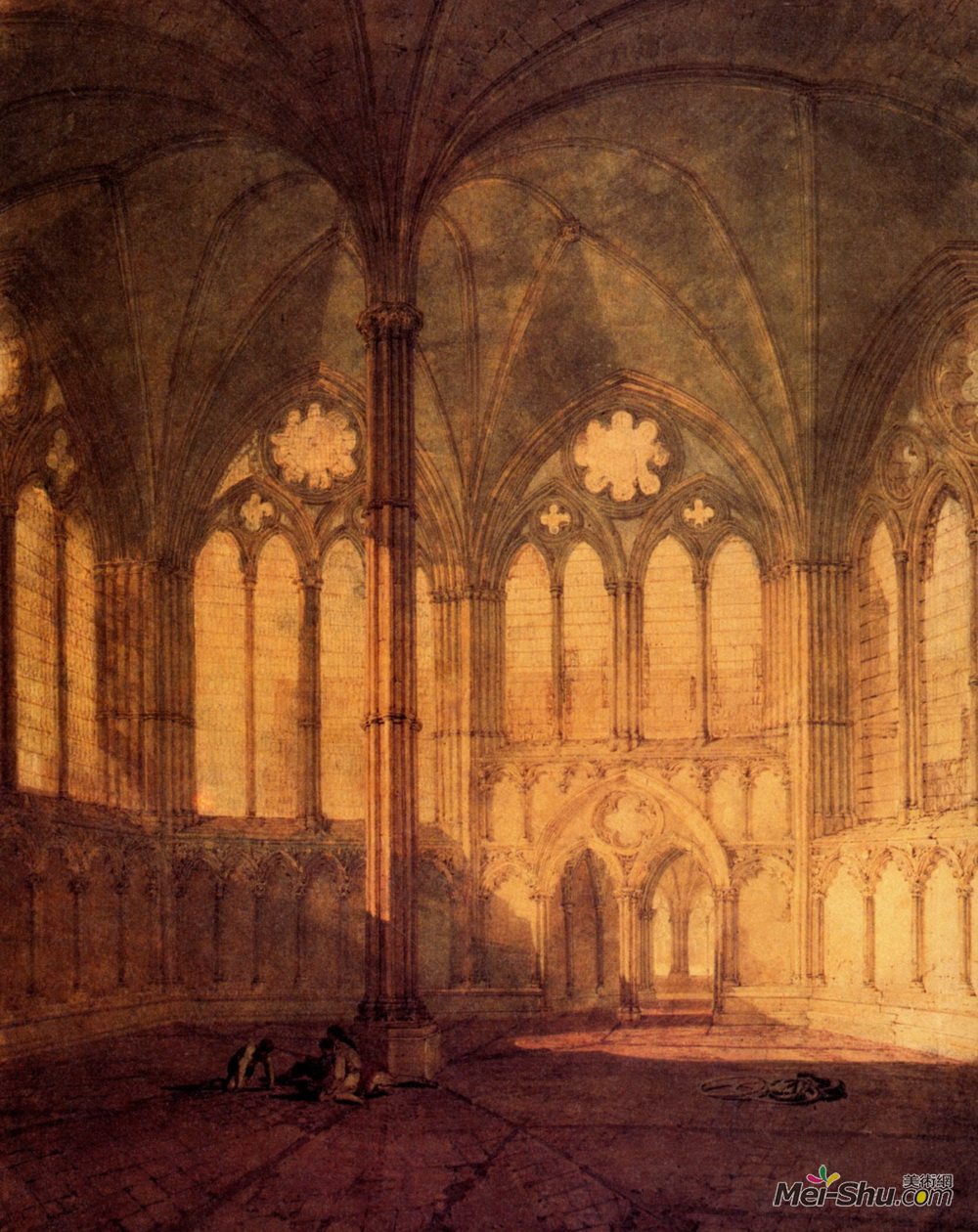 约瑟夫·马洛德·威廉·透纳(J.M.W. Turner)高清作品《The Chapter House, Salisbury Chathedral》
