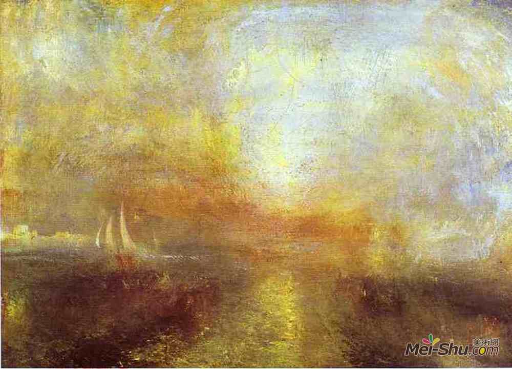约瑟夫·马洛德·威廉·透纳(J.M.W. Turner)高清作品《接近海岸的快艇》