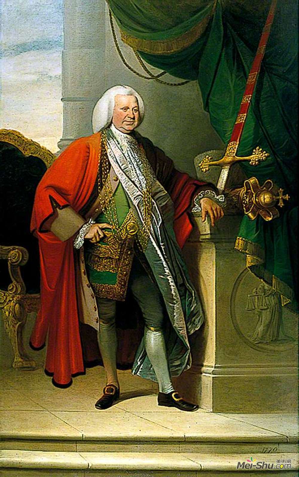 威廉·威廉姆斯(William Williams)高清作品《Thomas Starling (1706–1788), Mayor of Norwich (1767)》