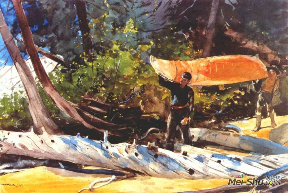 温斯洛·荷默(Winslow Homer)高清作品《码头的尽头》