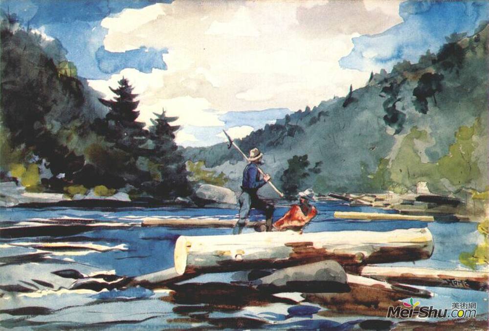 温斯洛·荷默(Winslow Homer)高清作品《哈得逊河测井》