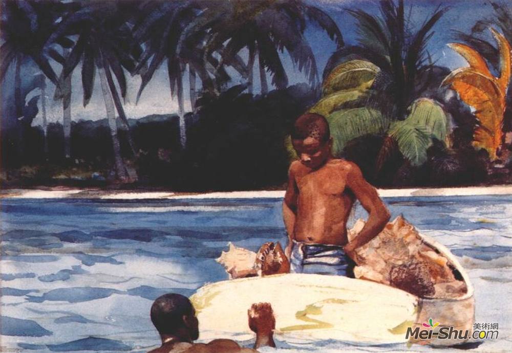 温斯洛·荷默(Winslow Homer)高清作品《印度西部潜水员》