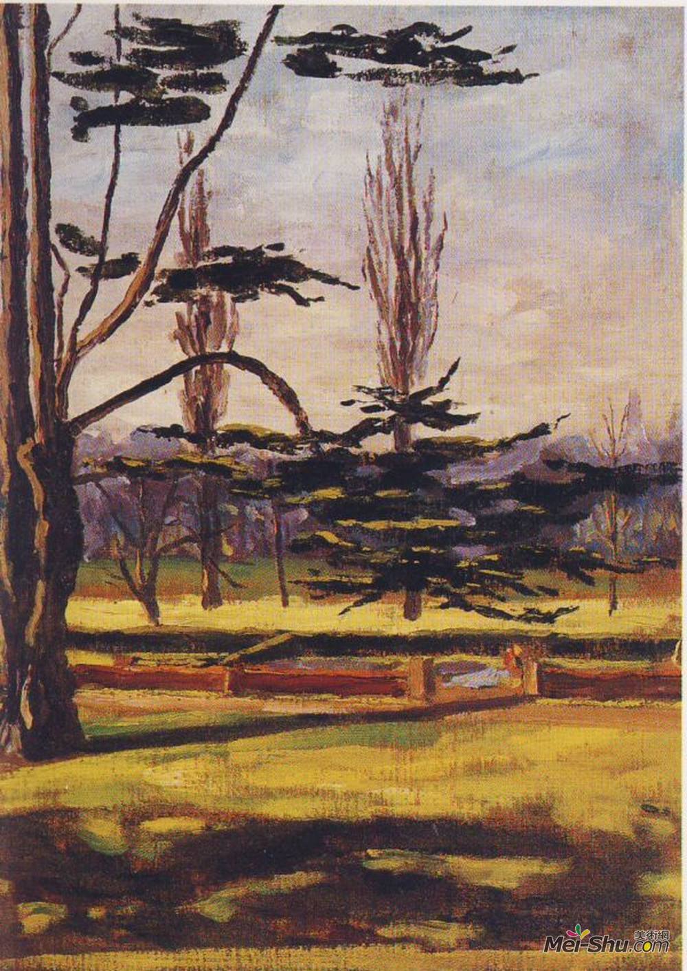 温斯顿·丘吉尔(Winston Churchill)高清作品《Garden Scene at Breccles》