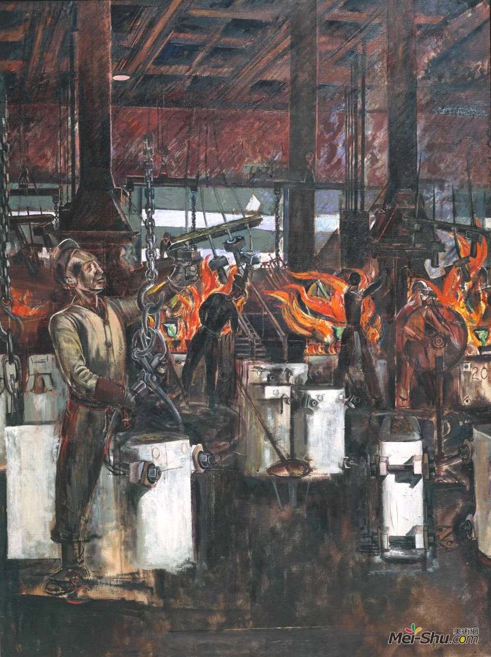 温德姆·刘易斯(Wyndham Lewis)高清作品《加拿大战争工厂》