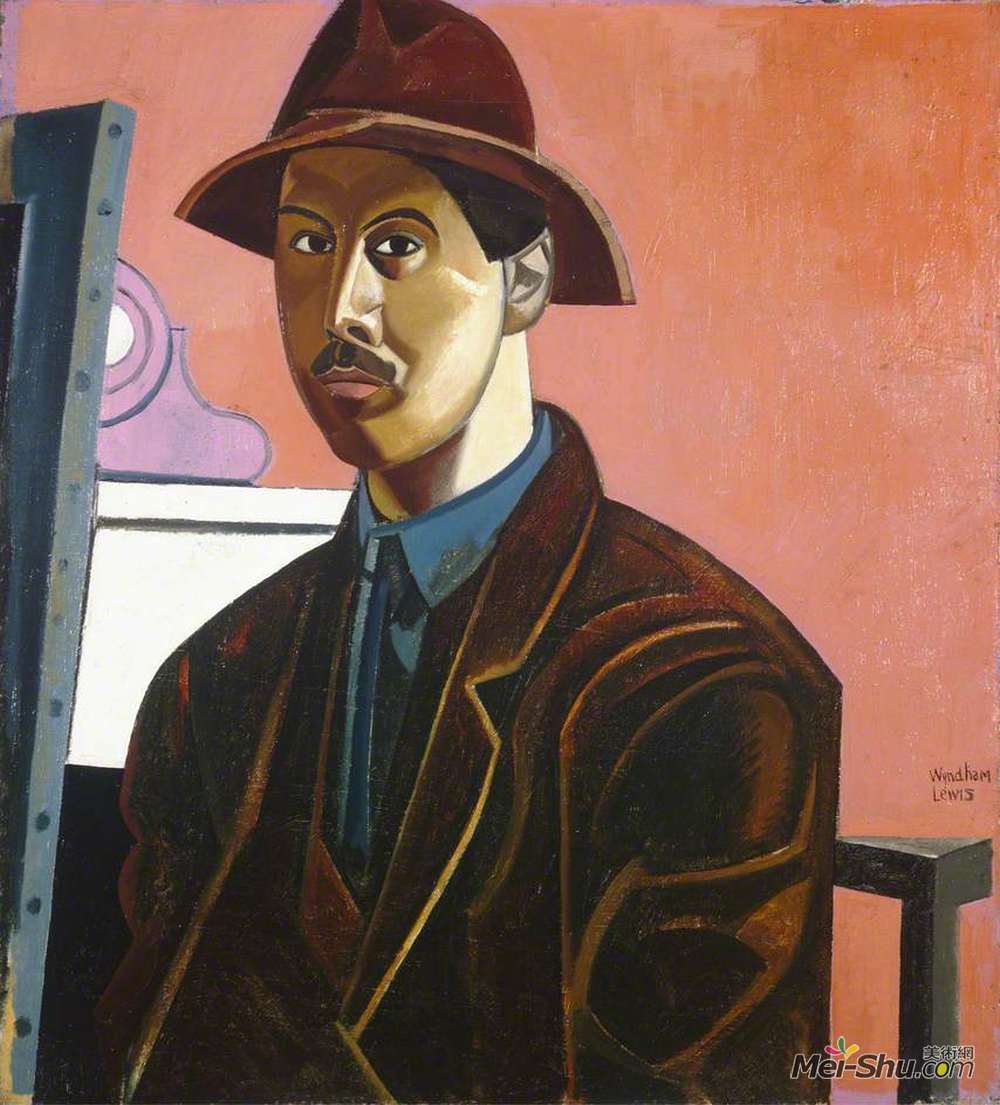 温德姆·刘易斯(Wyndham Lewis)高清作品《画家画家拉斐尔的肖像》