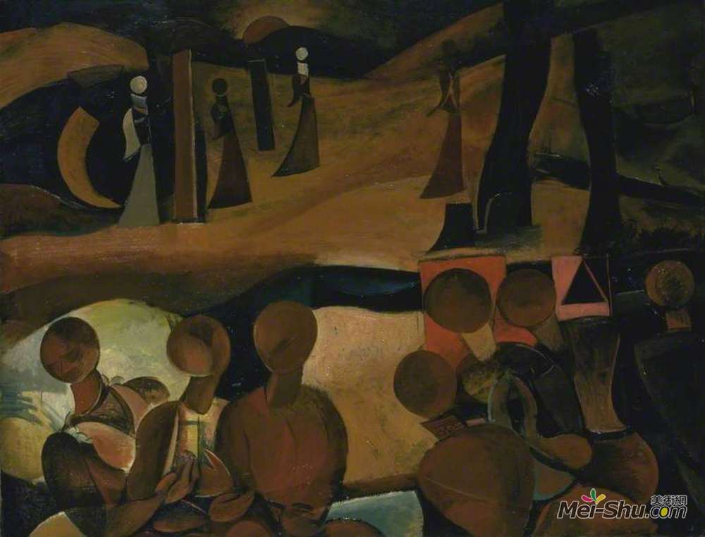 温德姆·刘易斯(Wyndham Lewis)高清作品《红色场景》