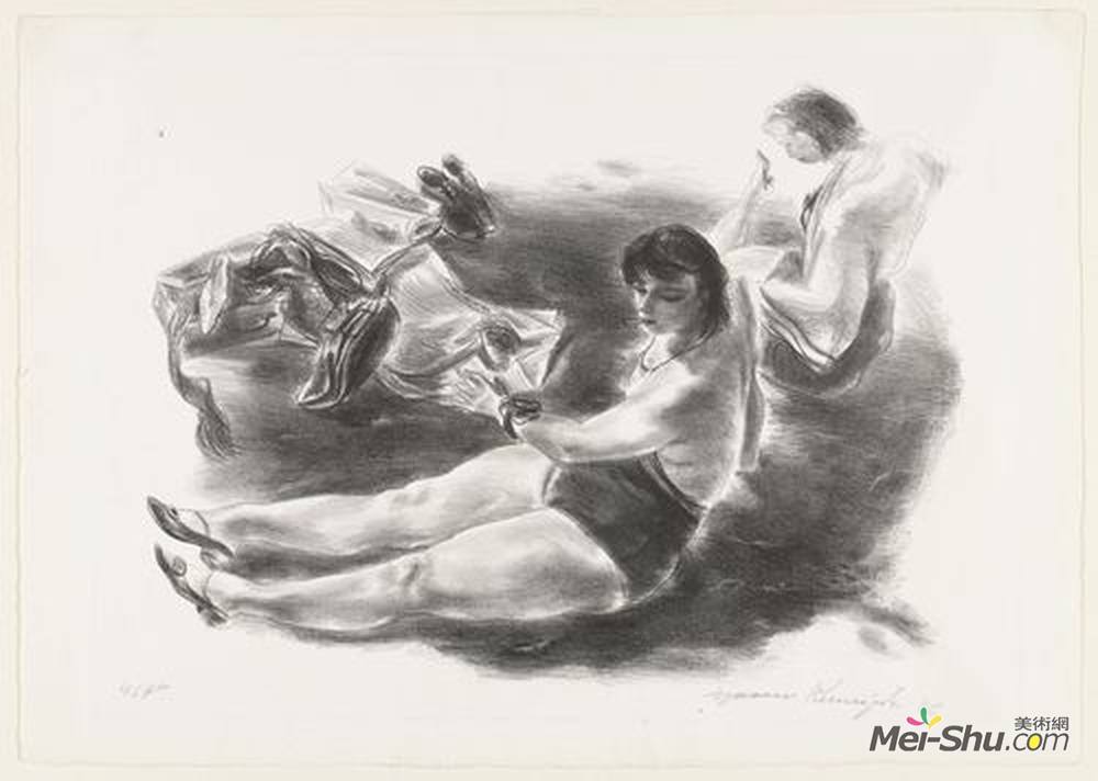 国吉康雄(Yasuo Kuniyoshi)高清作品《从木板路》