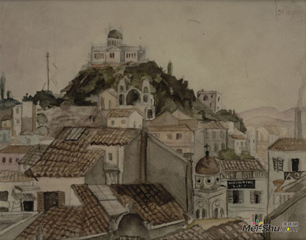 亚尼斯·查罗契斯(Yiannis Tsaroychis)高清作品《从莫纳斯蒂拉基附近的一所房子看天文台》