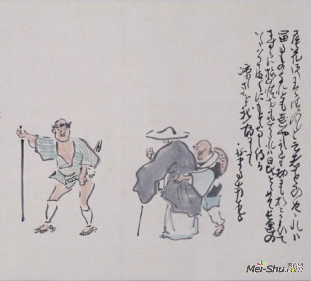 与谢芜村(Yosa Buson)高清作品《向北深处的狭窄道路》