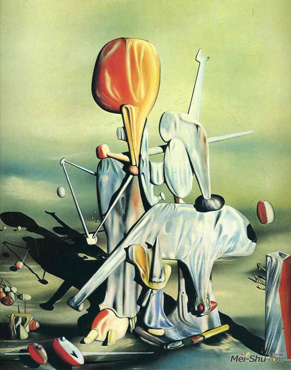 伊夫·唐吉(Yves Tanguy)高清作品《穿过鸟而不是透过玻璃》