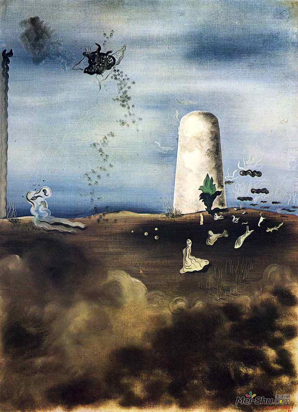 伊夫·唐吉(Yves Tanguy)高清作品《等待家人的死亡》