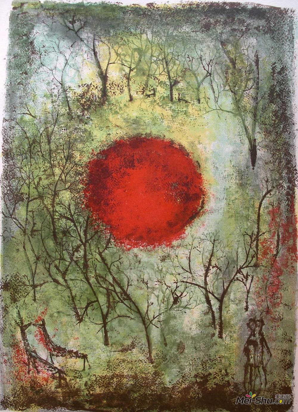 赵无极(Zao Wou-Ki)高清作品《勒苏莱尔胭脂》