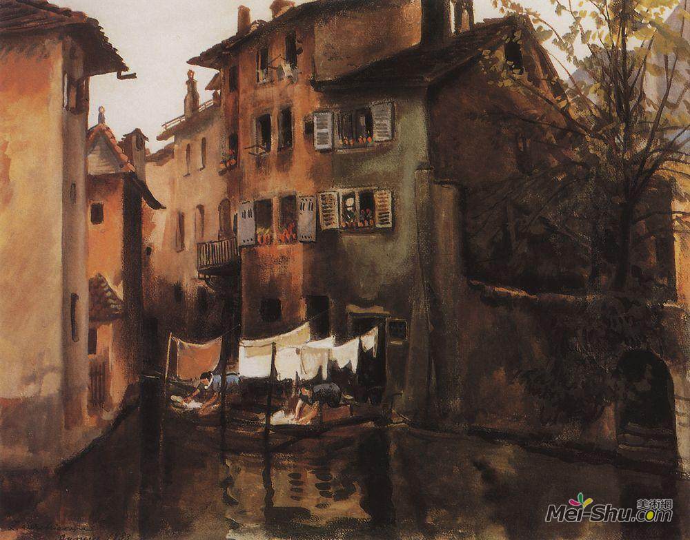 齐内达·塞莱布里阿库娃(Zinaida Serebriakova)高清作品《阿讷西》
