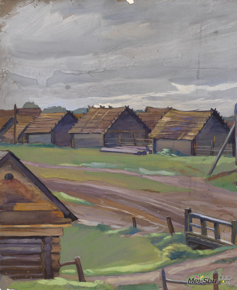 齐内达·塞莱布里阿库娃(Zinaida Serebriakova)高清作品《秋景》