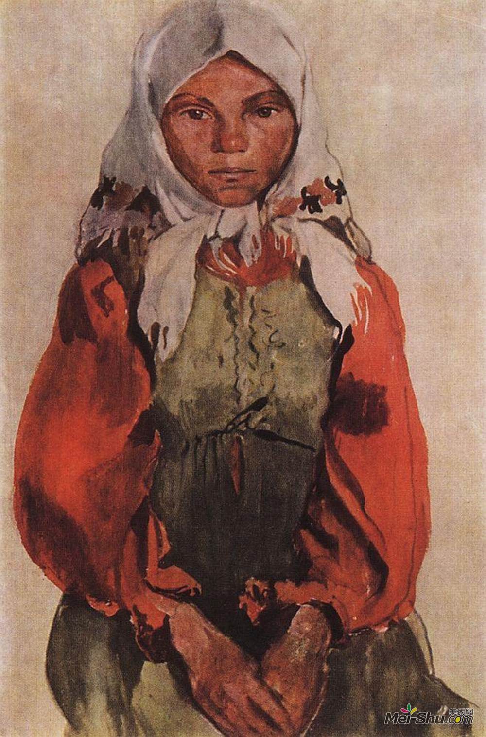 齐内达·塞莱布里阿库娃(Zinaida Serebriakova)高清作品《乡下姑娘》