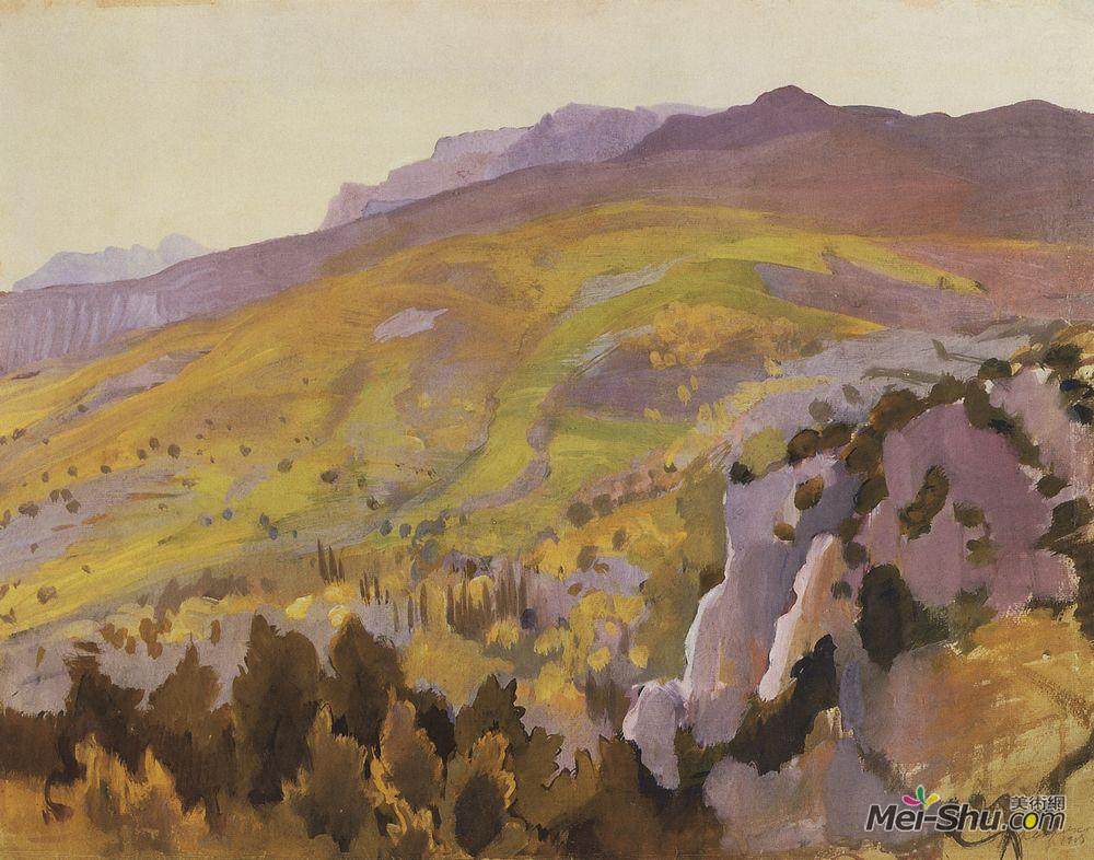 齐内达·塞莱布里阿库娃(Zinaida Serebriakova)高清作品《景观》
