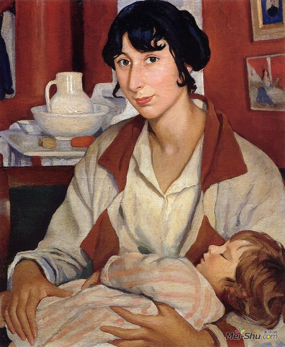 齐内达·塞莱布里阿库娃(Zinaida Serebriakova)高清作品《亚力山大的肖像》