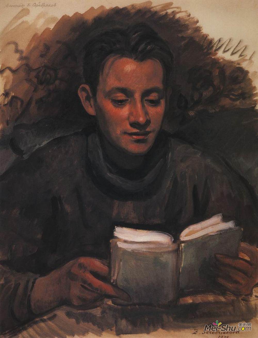 齐内达·塞莱布里阿库娃(Zinaida Serebriakova)高清作品《Portrait of A.B. Serebryakov》