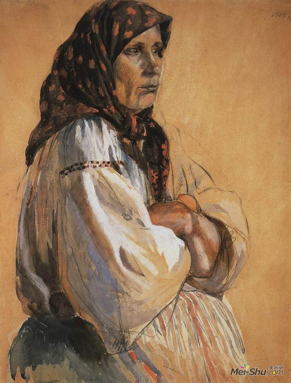 齐内达·塞莱布里阿库娃(Zinaida Serebriakova)高清作品《护士肖像》