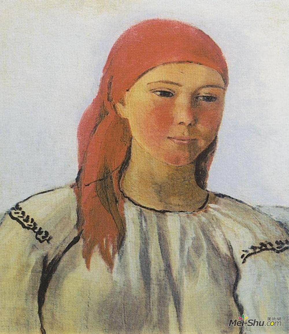 齐内达·塞莱布里阿库娃(Zinaida Serebriakova)高清作品《农妇肖像》