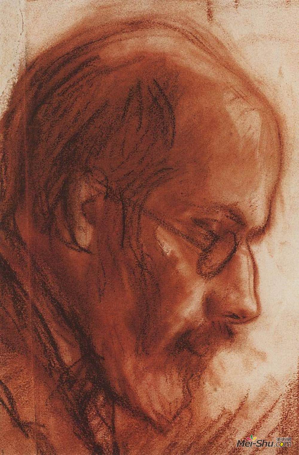 齐内达·塞莱布里阿库娃(Zinaida Serebriakova)高清作品《Portrait of Alexander Benois》