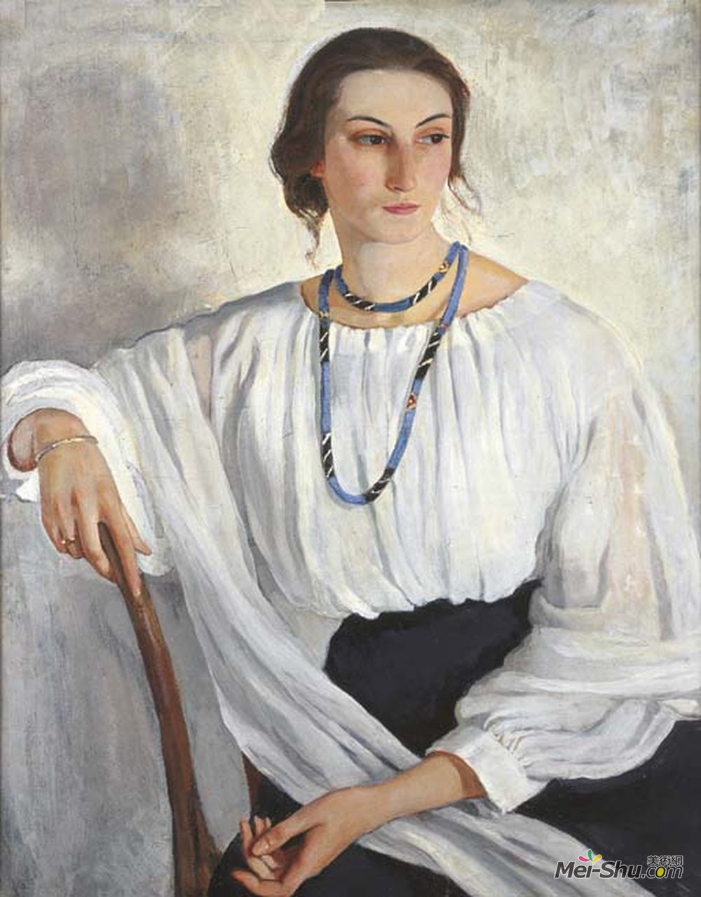 齐内达·塞莱布里阿库娃(Zinaida Serebriakova)高清作品《泽伦科娃画像》