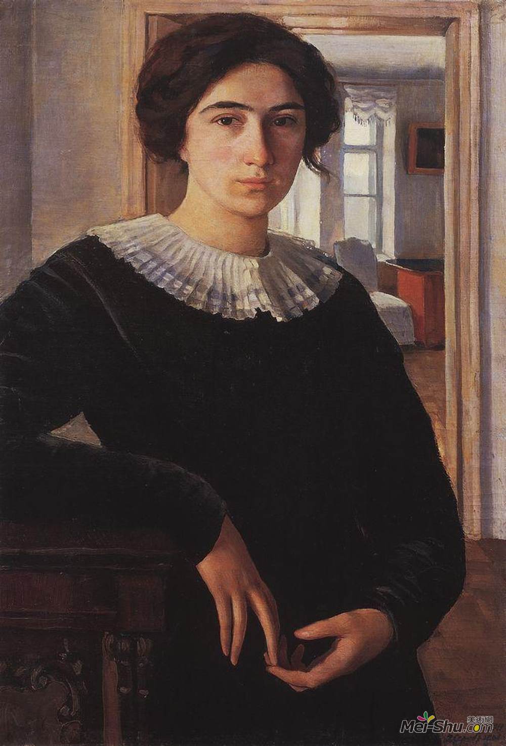 齐内达·塞莱布里阿库娃(Zinaida Serebriakova)高清作品《兰开尔肖像》