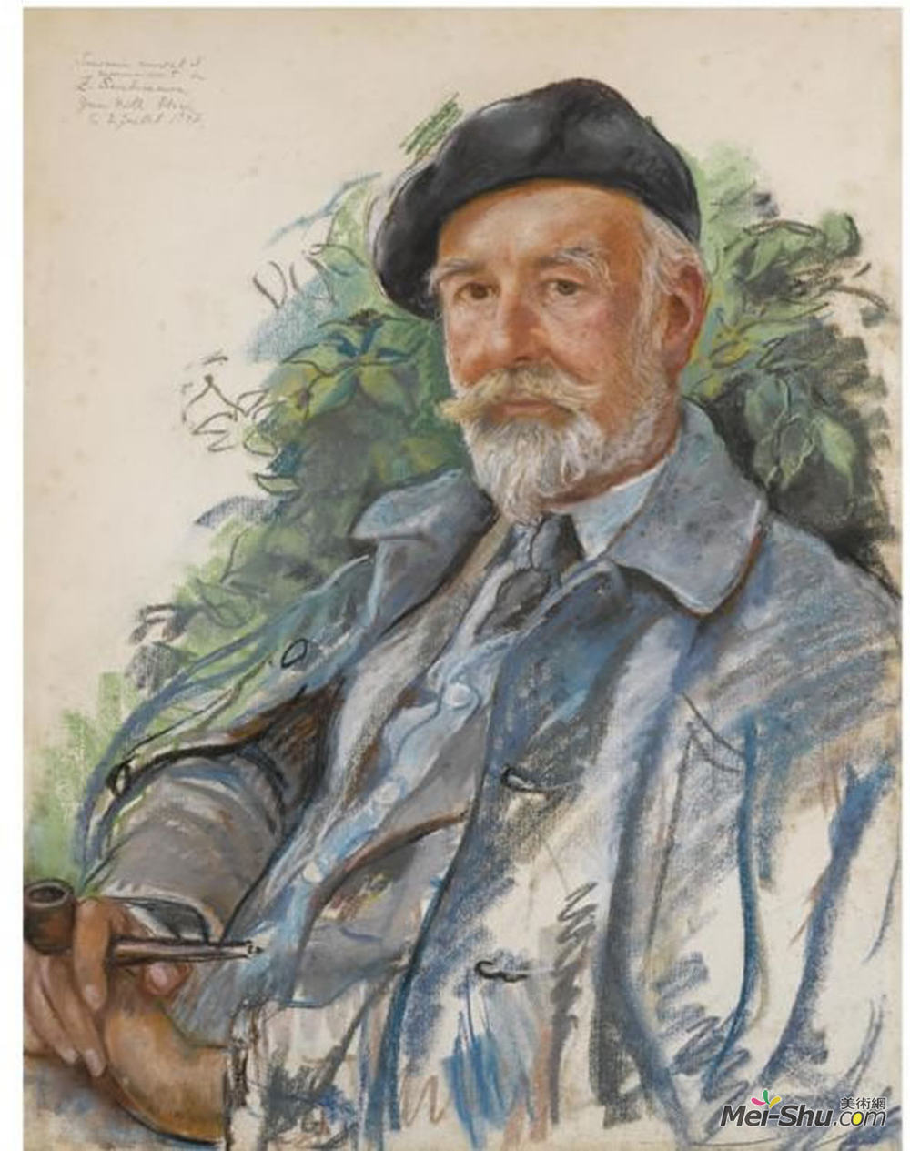 齐内达·塞莱布里阿库娃(Zinaida Serebriakova)高清作品《科布先生的肖像》